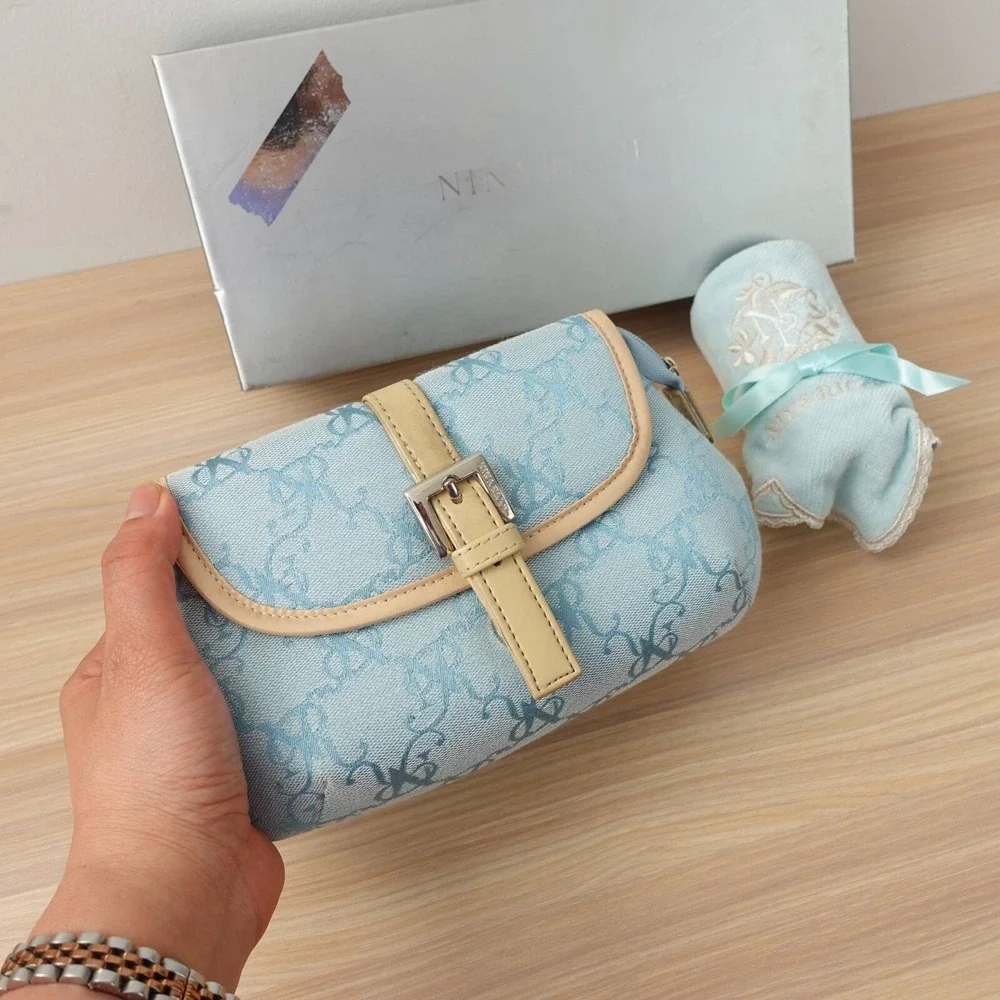 NINA RICCI Bag Blue Purse Small Mother Boy Mom Luxury Gift Set Baby Y2K NEW